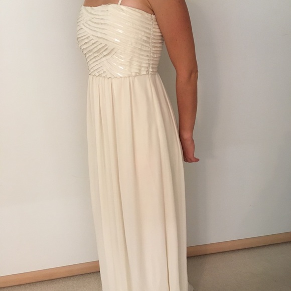 Calvin Klein Strapless Silk Ivory Formal Gown - Picture 5 of 9